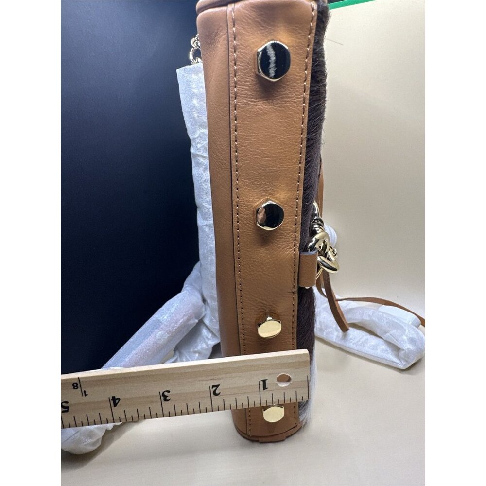 Rebecca Minkoff Haircalf/Sand Mini Mac Purse W/Leather & Gold Chain Strap - Picture 16 of 16